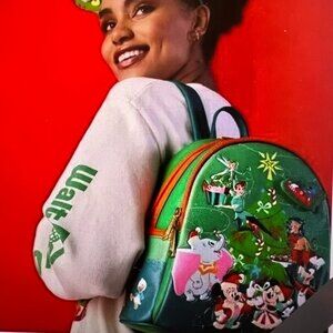 Disney Parks Loungefly Christmas Glow in the Dark Holiday Mini Backpack NEW 2023